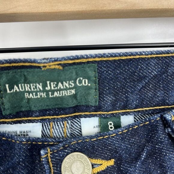 Ralph Lauren Jeans Co Jeans Size 8 Womens Dark Indigo Wash Straight Chore VTG - Picture 4 of 9